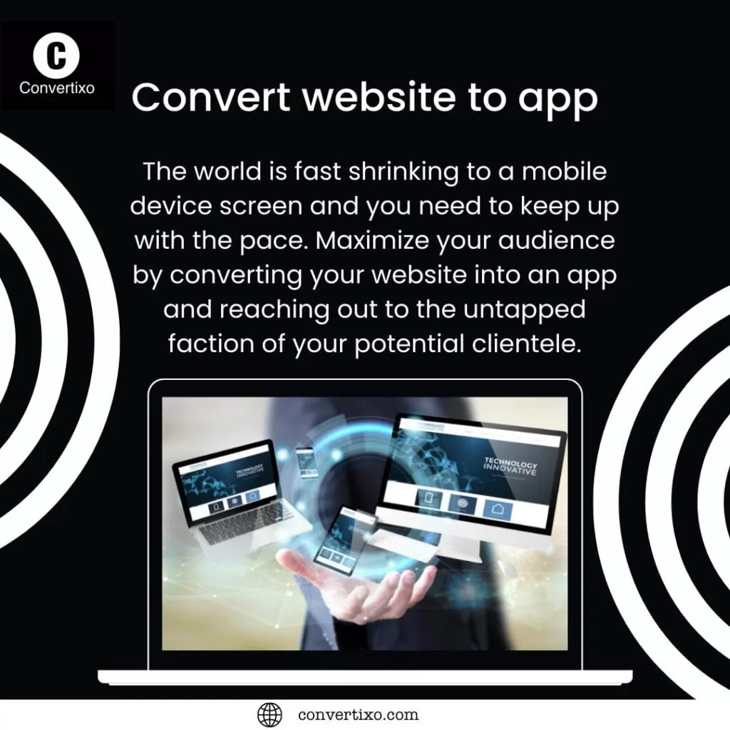 Convert website to app - convertixo description